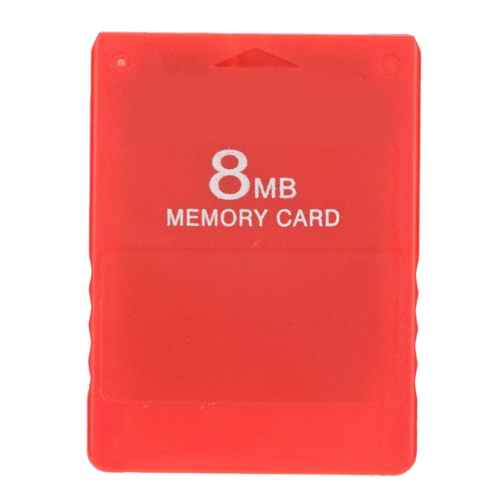High-Speed 8MB Red PS2 Memory Card - Supports FMCB1.966 and All Games, Plug and Play