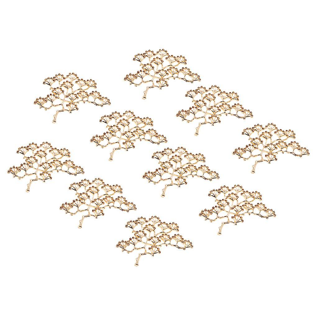 10pcs Blank Pine Tree Flatback Buttons for jewelry making. Golden