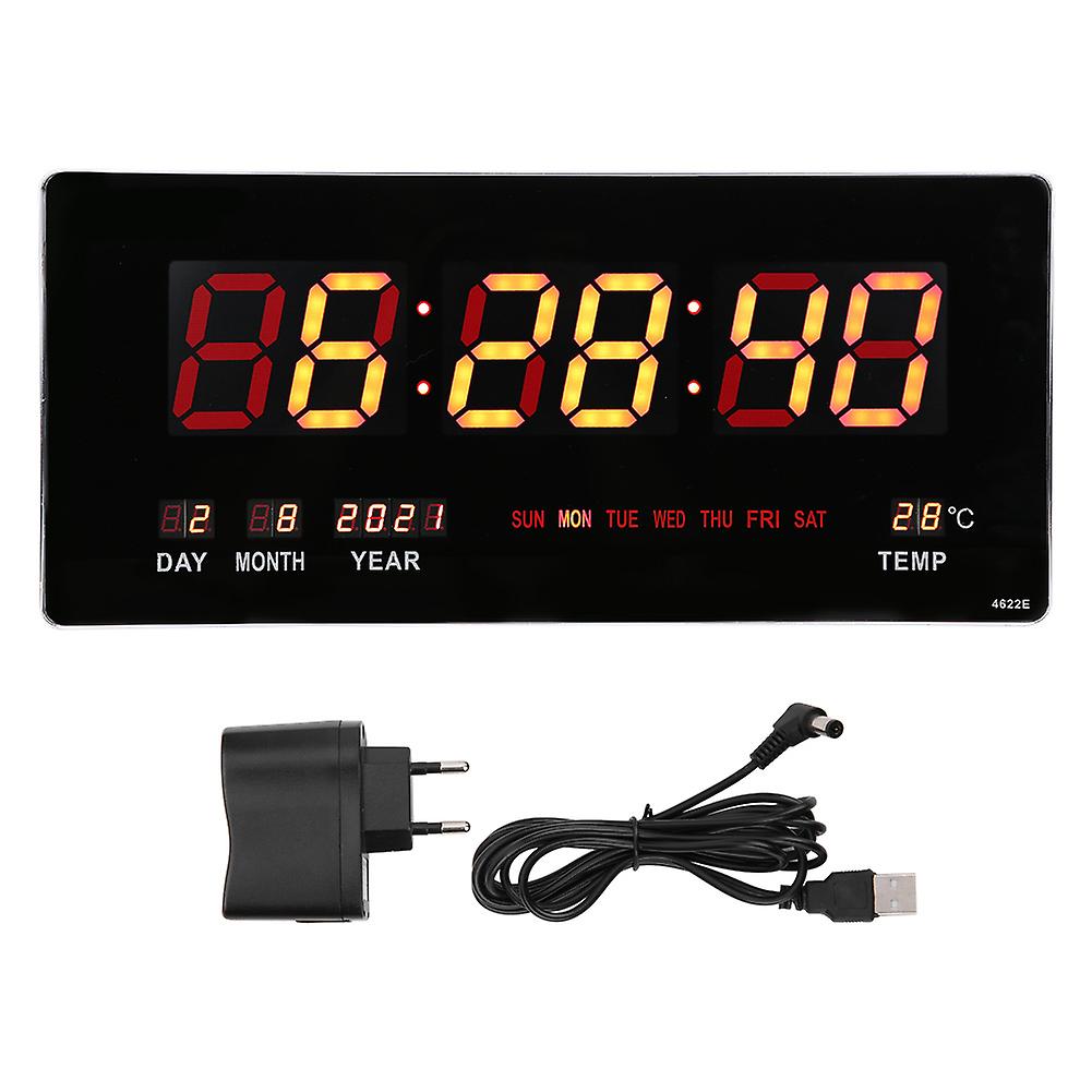 Digital LED Number Clock Wall Hanging Perpetual Calendar Clock for Home Bedroom Office