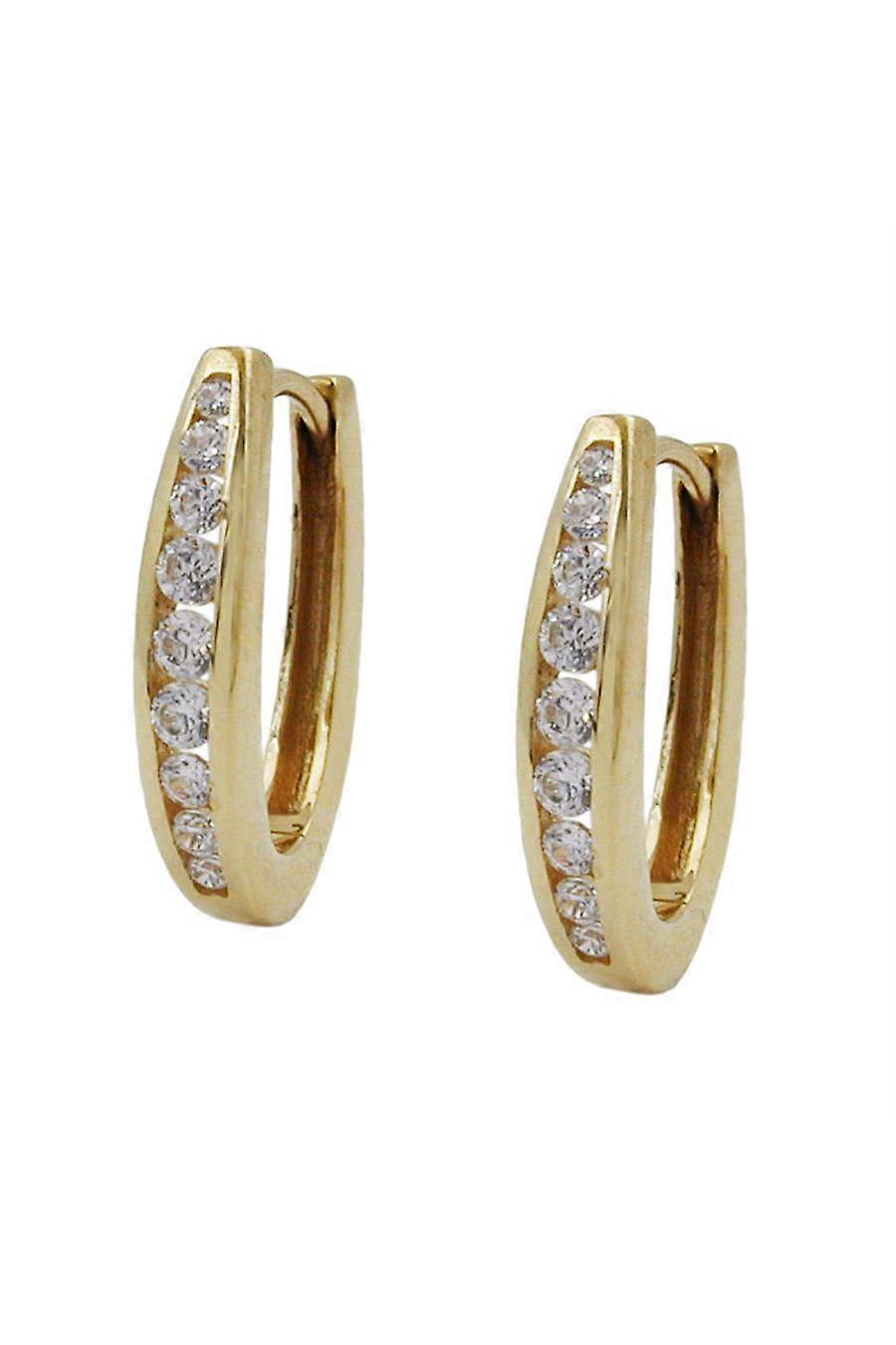 Hoop Earrings Zirconia 9k Gold - Gl431221