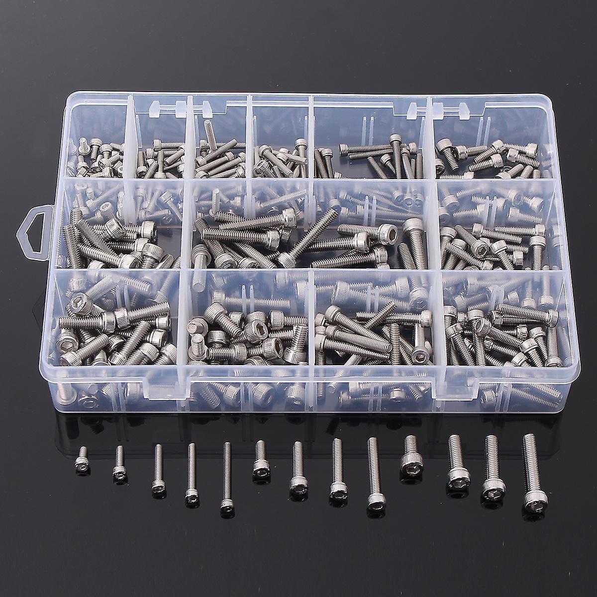 M3ssh2 M3/m4/m5 A2 Stainless Steel Hex Allen Socket Cap Screws Bolts Assorted Kit 270pcs