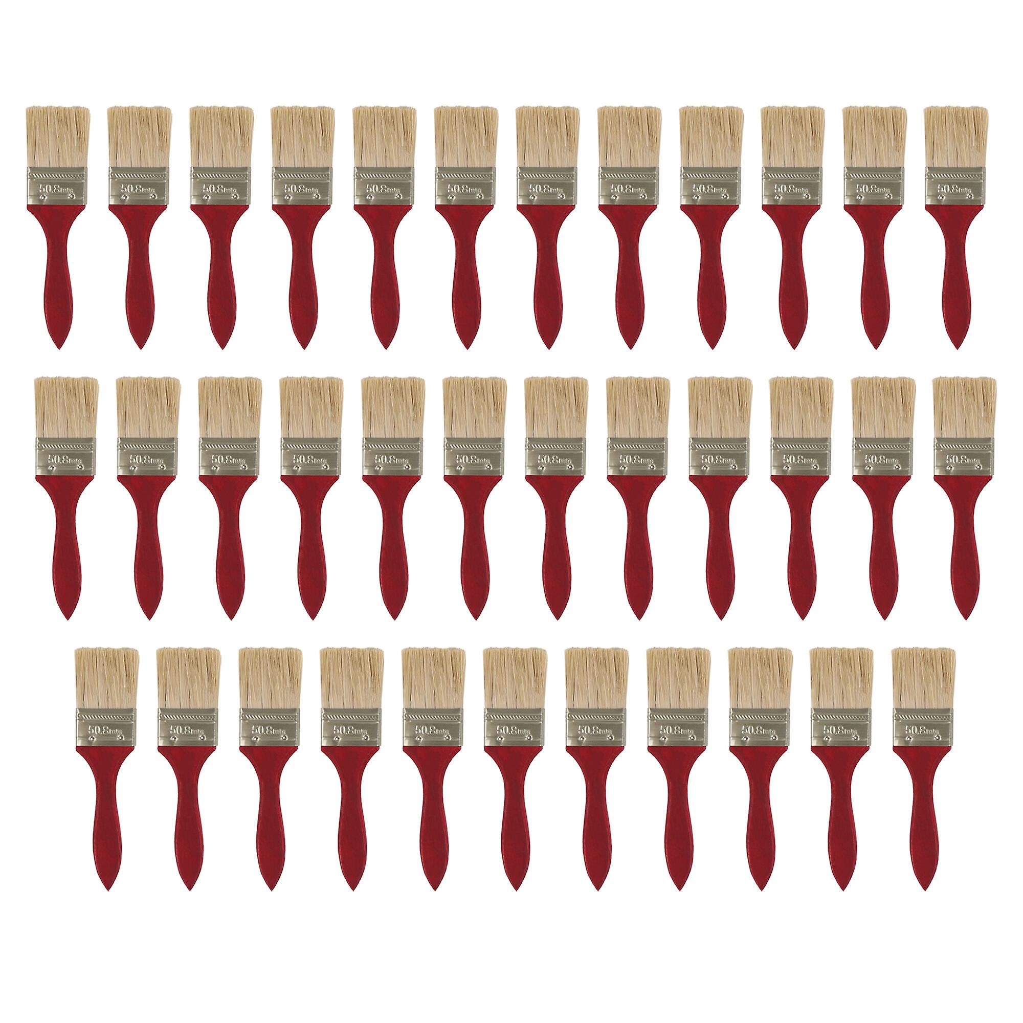 35 x Chip Paint Brushes with Red Wood Handle for Furniture Wall Trim 2Inch
