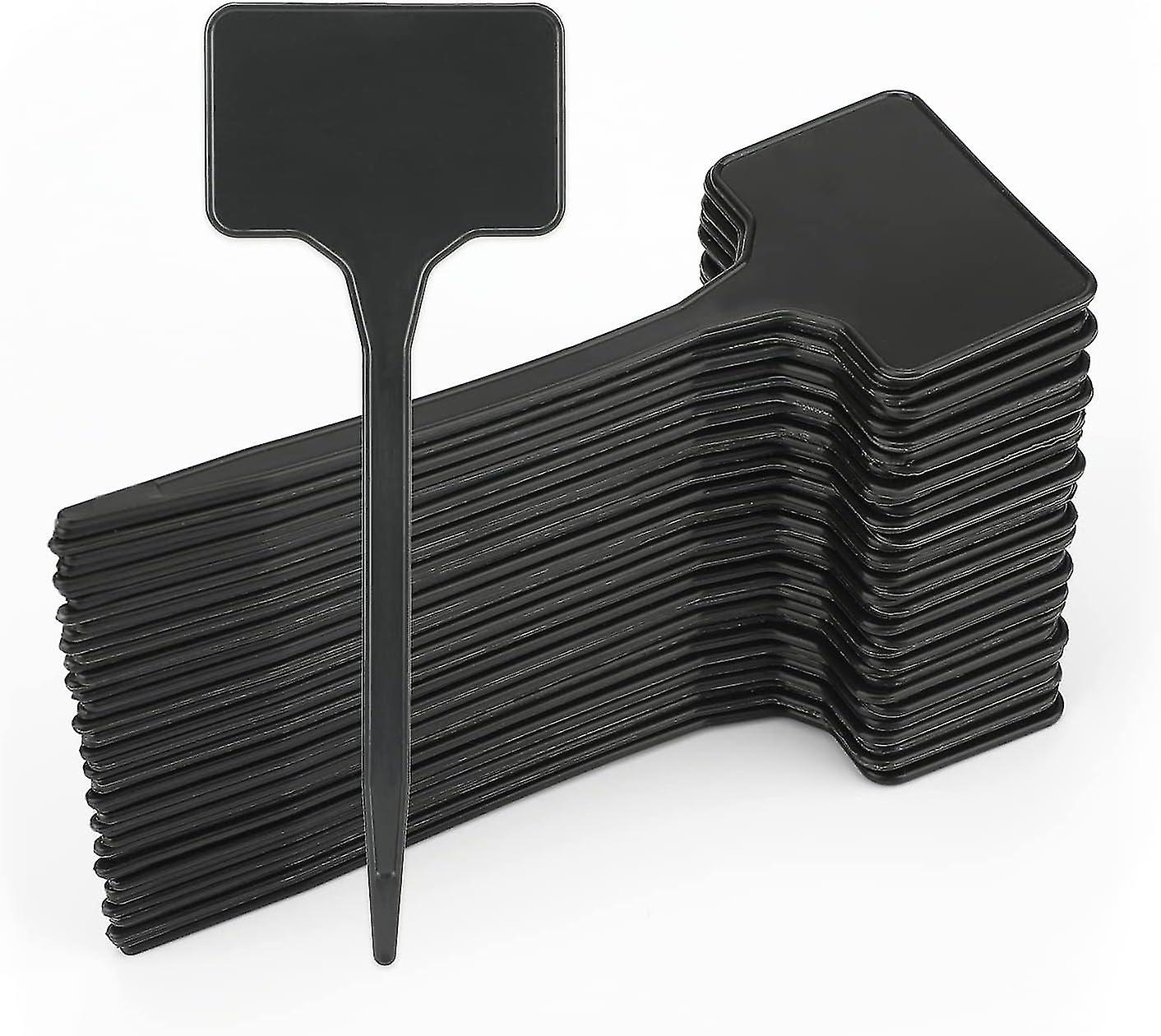 50 Pack Thick Plastic Plant Labels - Black