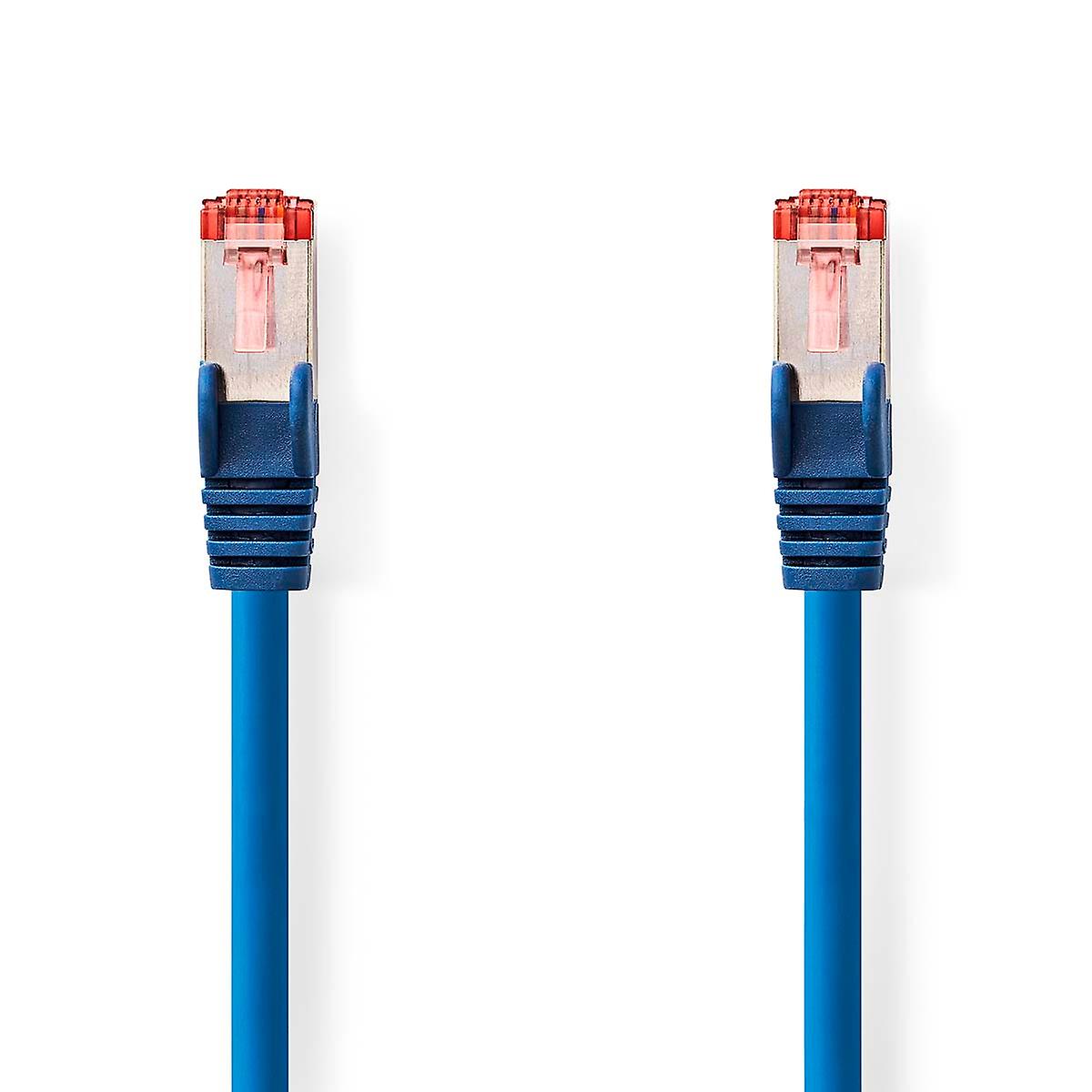 Cablu de rețea CAT6 | RJ45 tată | RJ45 tată | S/FTP | 10,0 m | Rotund | LSZH | Albastru | Etichetă