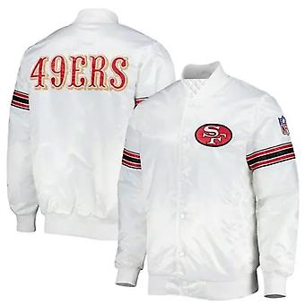 Nfl San Francisco 49ers Men’s White Satin Letterman...