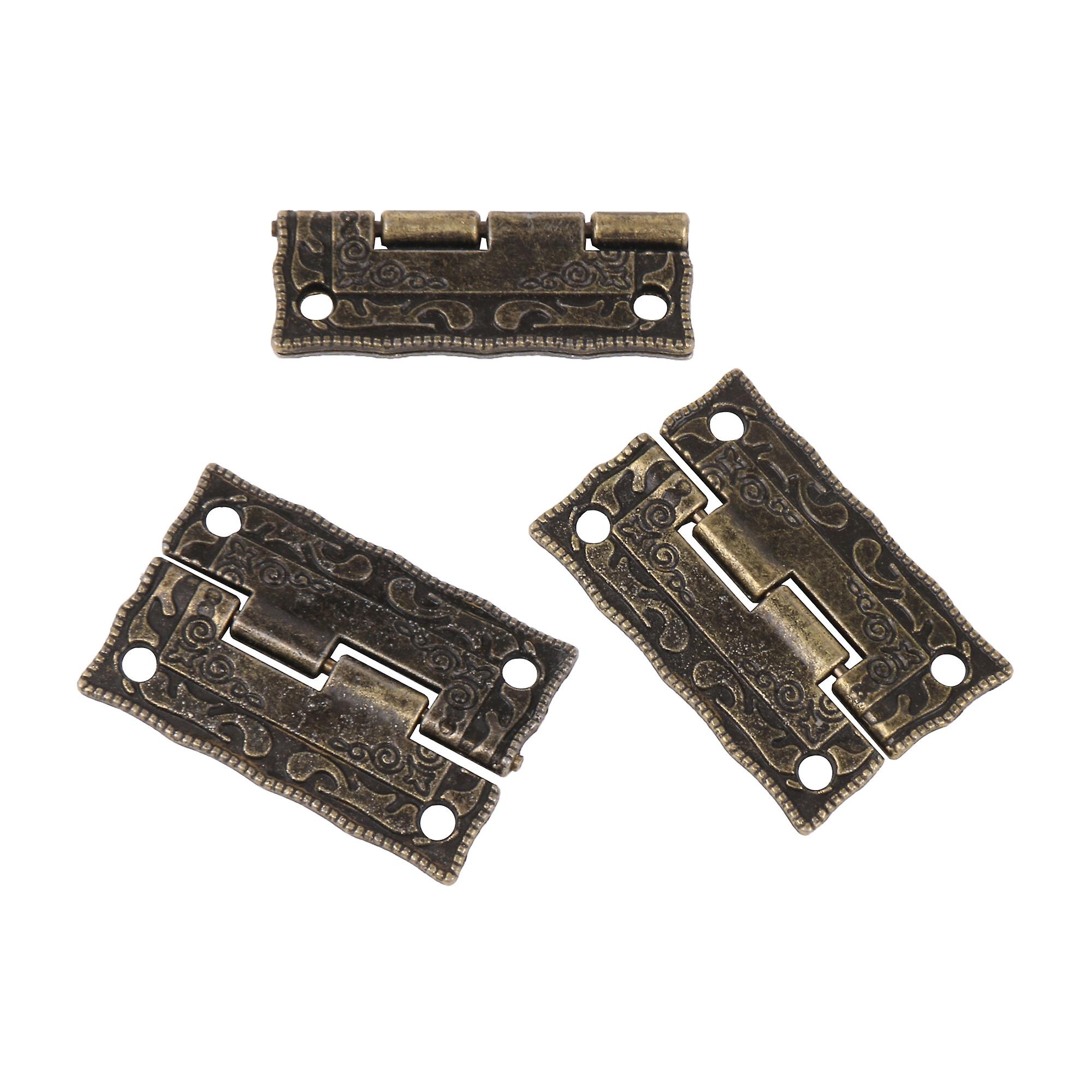 8 Pcs Vintage Flat Hinges for Cabinet Shutter Cupboard 1.42 x 0.91 Inch