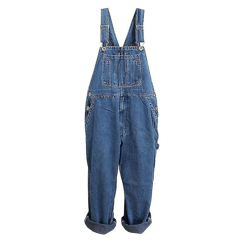 Büyük Erkekler Bib Gevşek Tulum Kot Düz Denim Tulum fashio