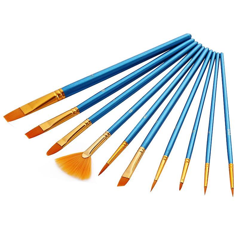 10 Pcs Blue Rod Nylon Wool Multifunctional Watercolor Pen Set