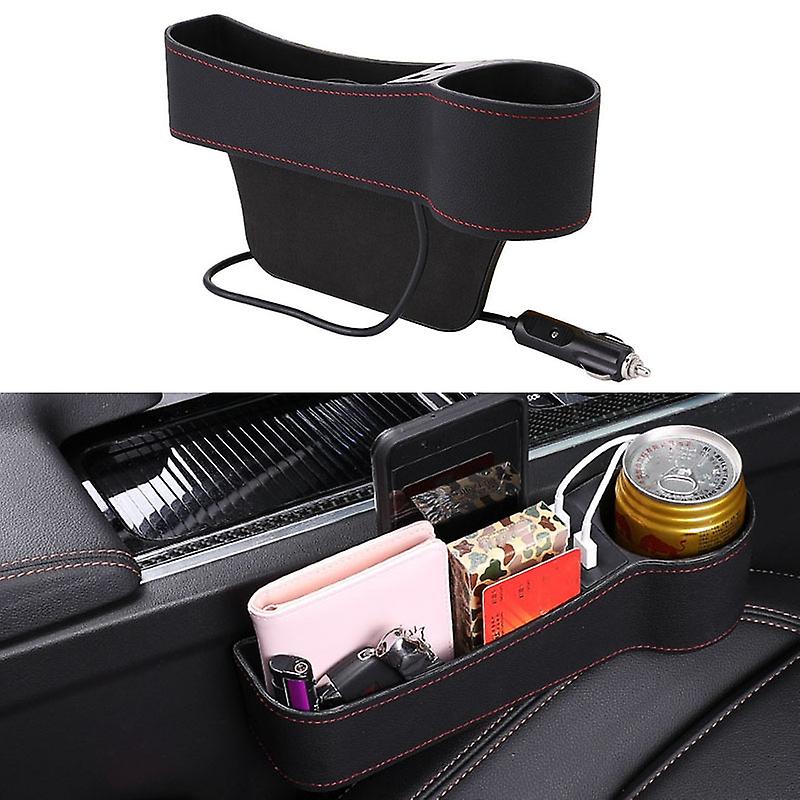 Car Charging Pocket Cup Holder Seat Gap Side Storage Box