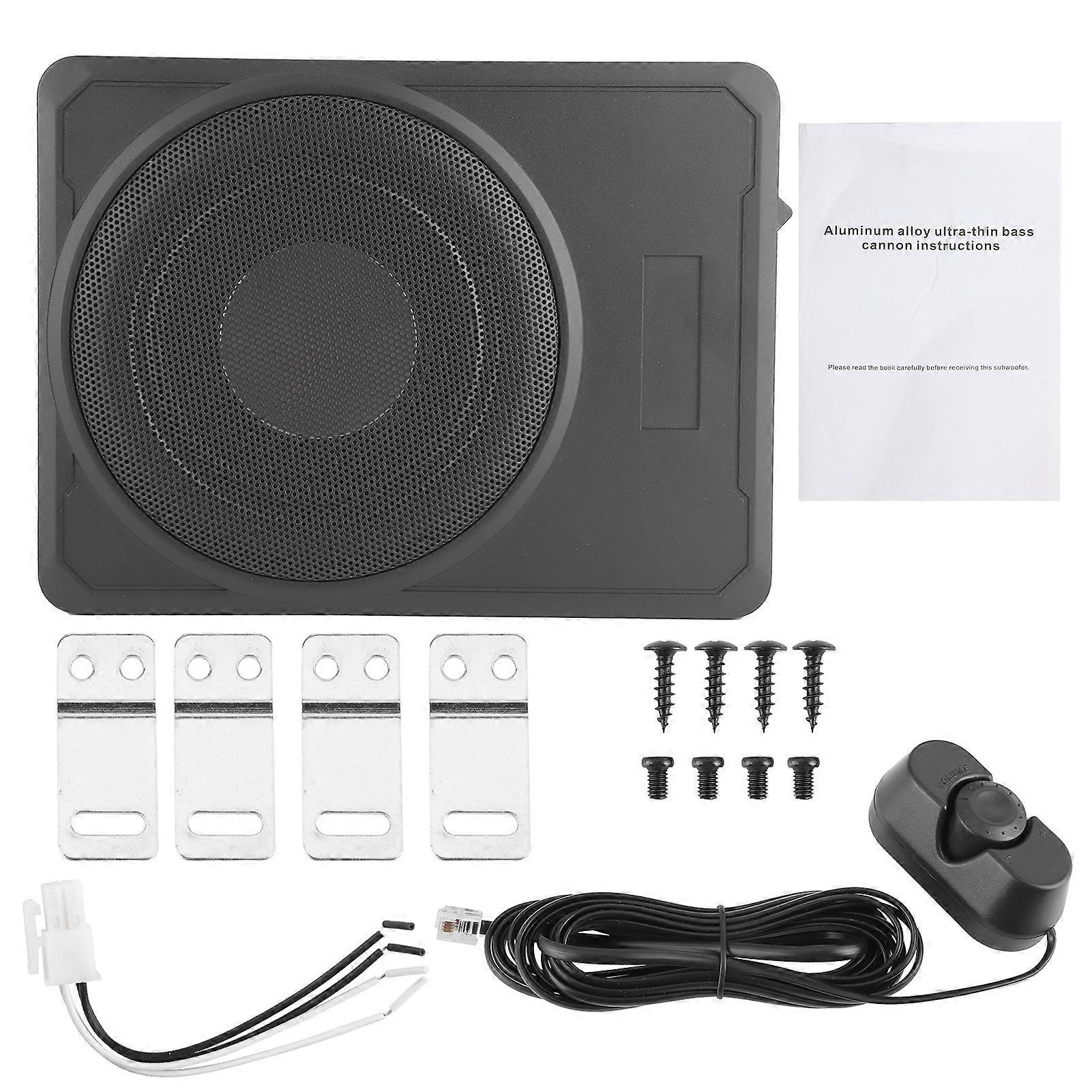 Car Subwoofer Slim Amplifier Bass Enclosure Speaker Under Seat Audio Device 10in 12V 800W E2U511