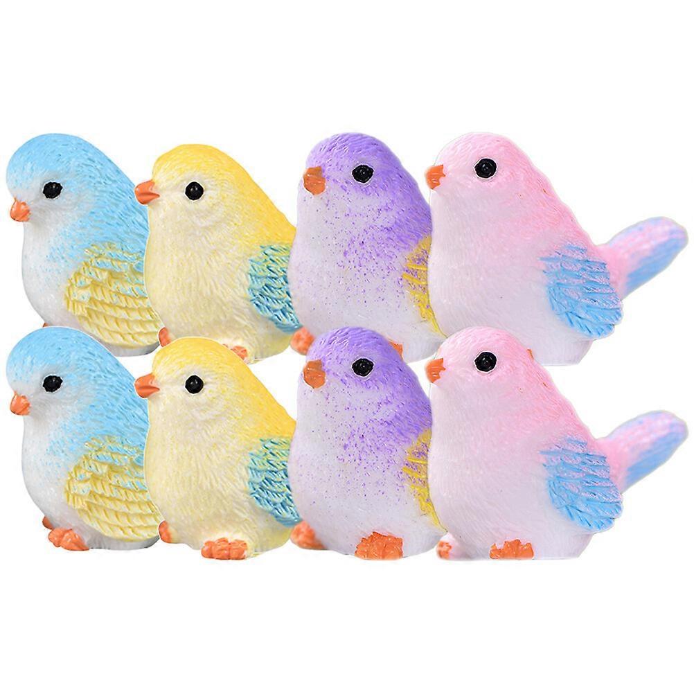8Pcs Multi-function Bird Figures Landscaping Miniature Birds Desktop Mini Figures