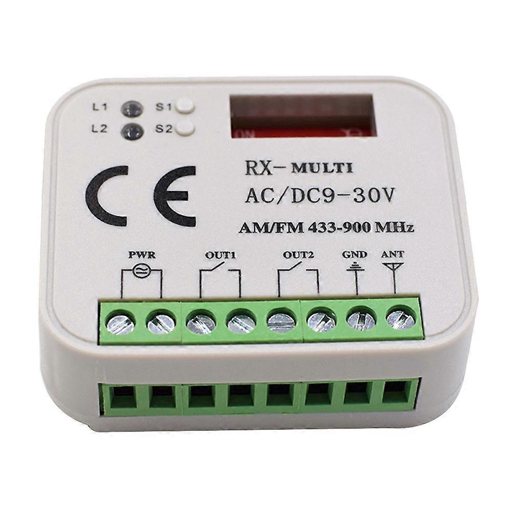 Garage Door Remote Control Receiver 2Channel Controller Switch for 433 868 MHz Transmitter RX Multi