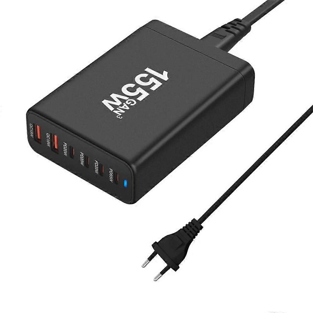 155W Gan 6-port Usb Pd Charger, Fast Charging For Iphone, Samsung, Huawei, Xiaomi