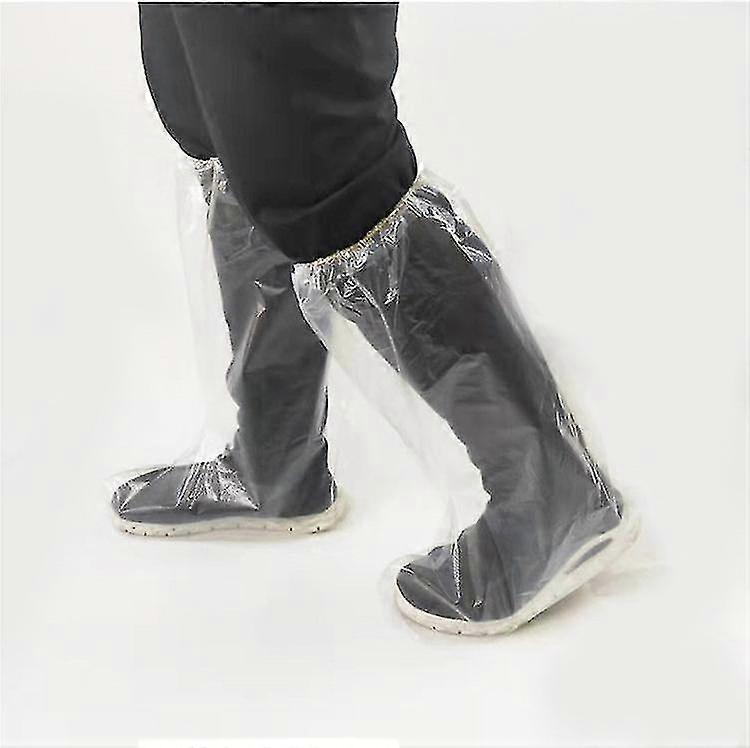20pcs Disposable Boot Covers Plastic Long Waterproof Shoes Cover
