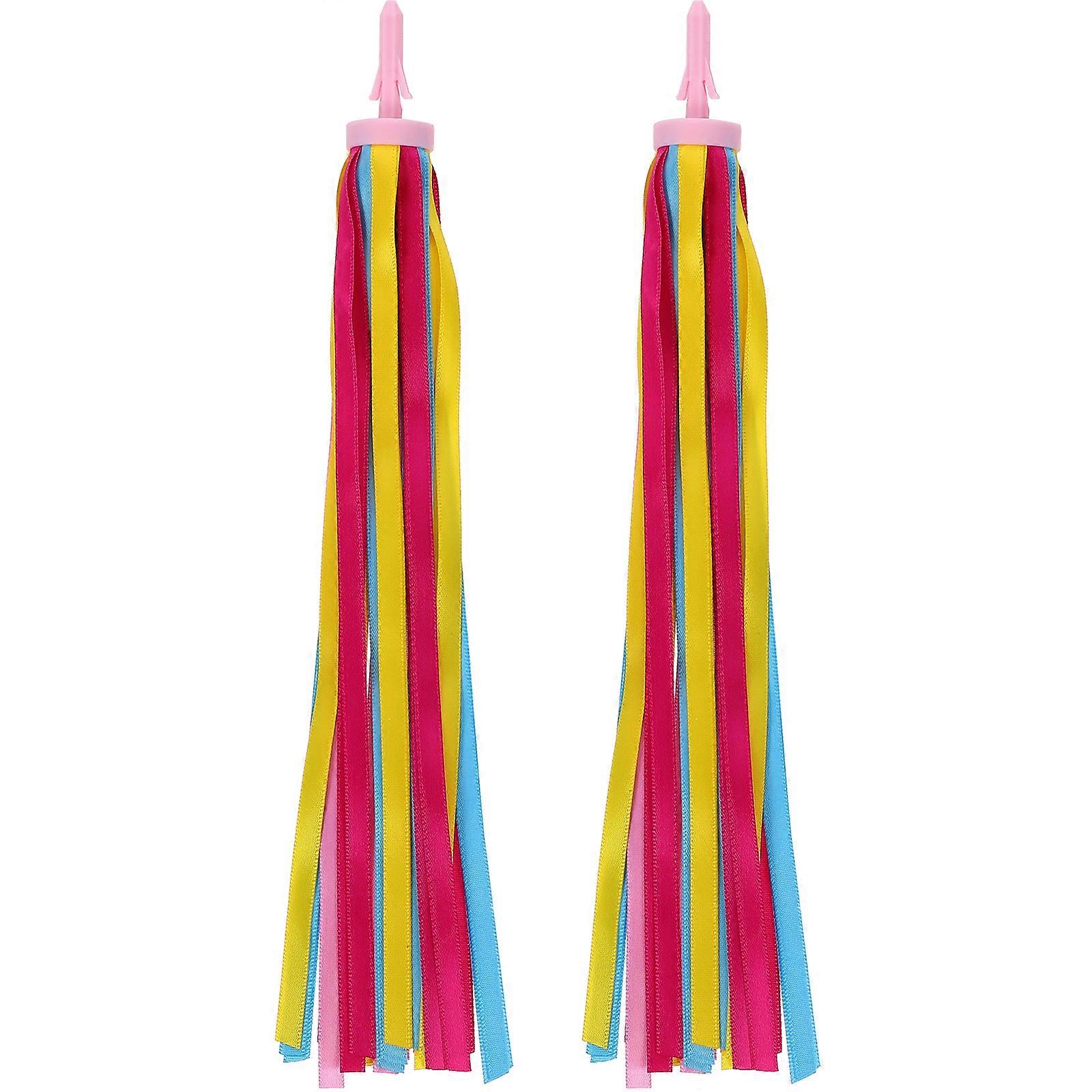 One Pair of Childrens Bike Handlebar Streamers Grips Tassels Ribbons Baby Carrier Accessories (Yellow)