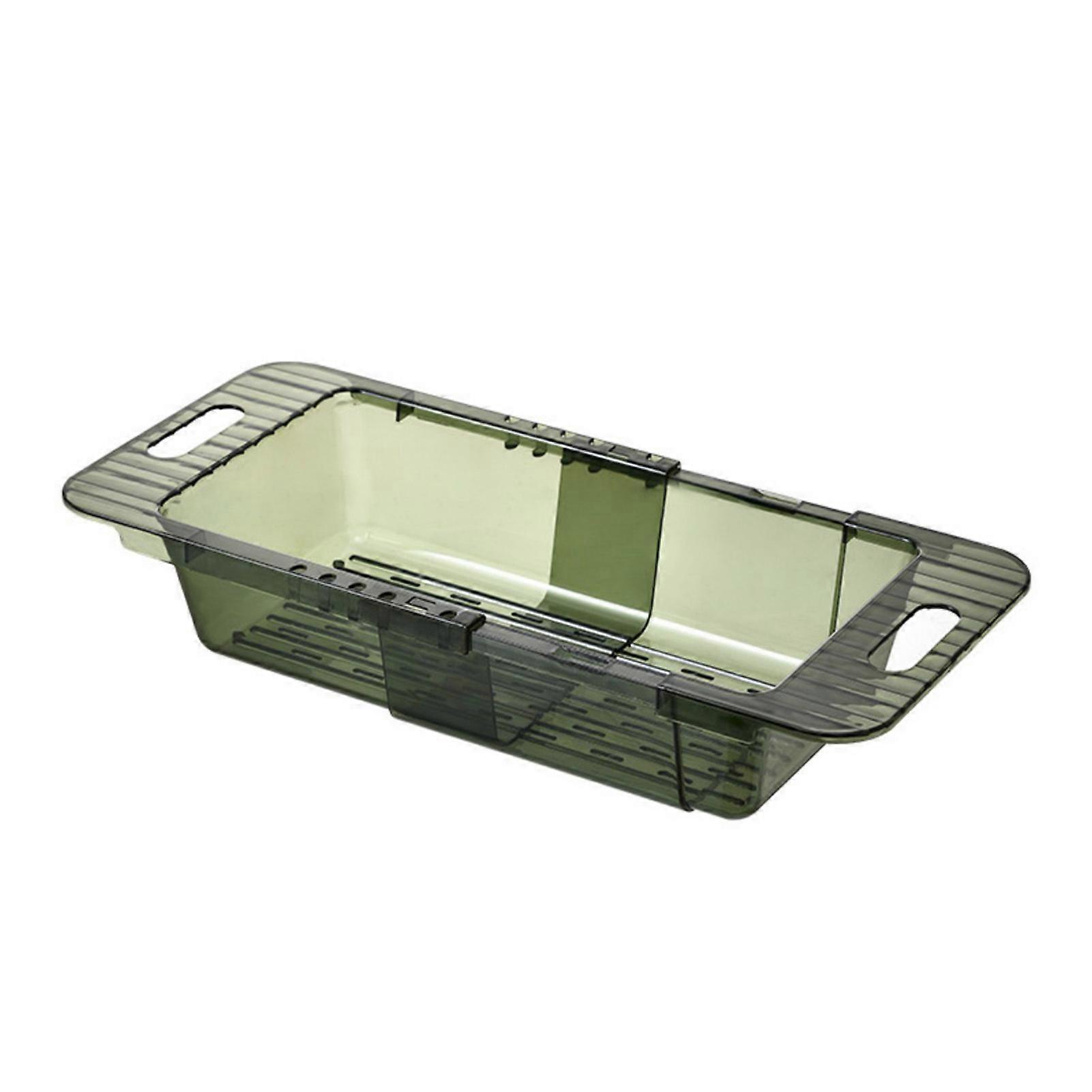 Sink Rack PET Material Regulable Design Ventilated Drainage Function Dish Sink Rack for Kitchen Restaurant Green