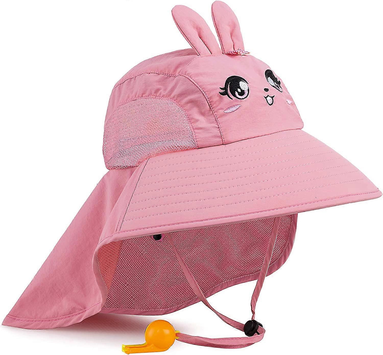 Cappello da sole per bambini Cappello da spiaggia a tesa larga con rete e sottogola regolabile (giallo)