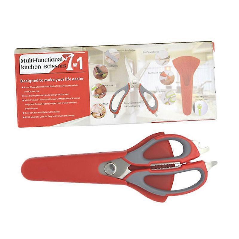 Chicken bone scissors with rubber magnetic sleeve Cooking gadget (red)
