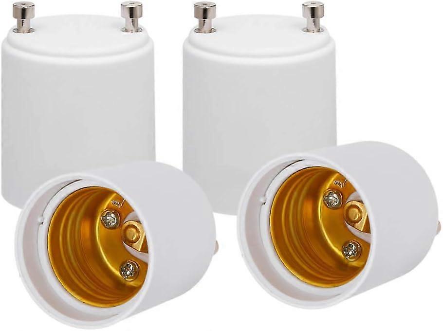 4 Pcs GU24 to E26 E27 Adapter LED Bulb Holder Socket Converter PBT Fireproof Material GU24 Pin Base Fixture to E26 E27 Standard Screw-in Socket