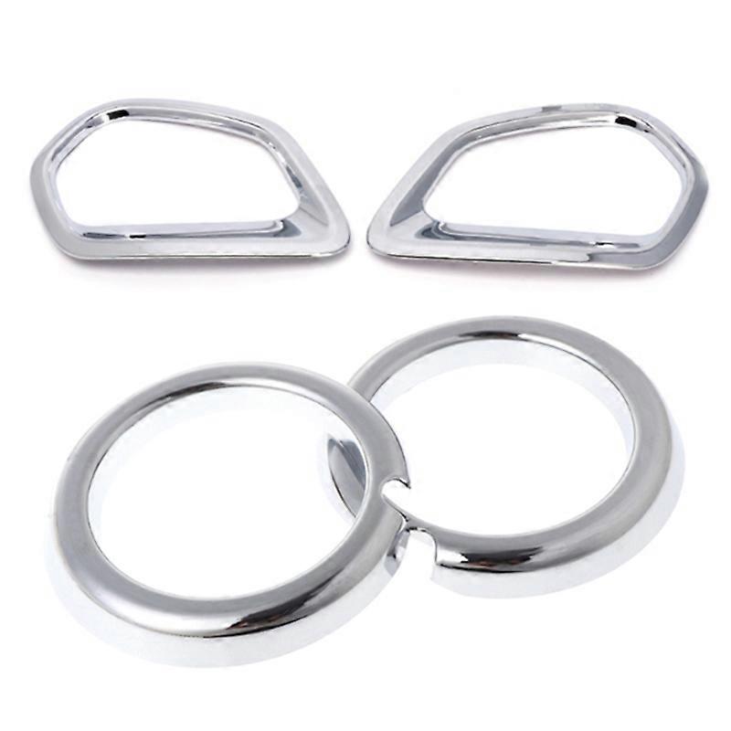 ABS Chrome Front and Rear Fog Lights Cover Trim Decorative Frame For 2016-2020