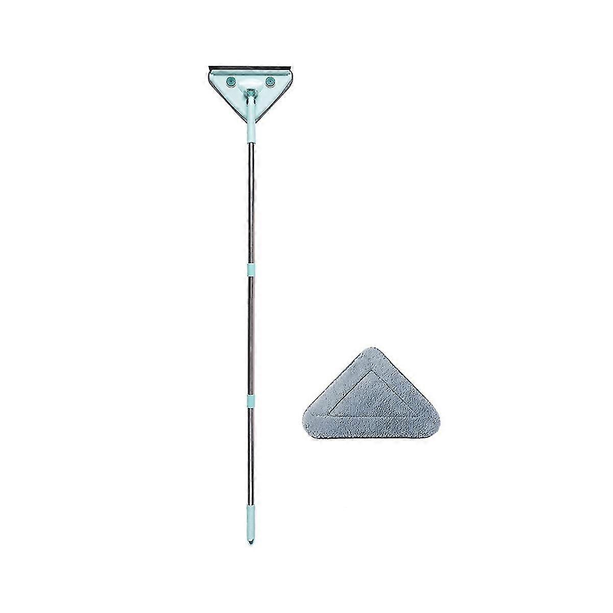 Triangle Shaped 360 Rotatable Adjustable Cleaning Mop, Long Handle Microfiber Dust Mop For Wall, C