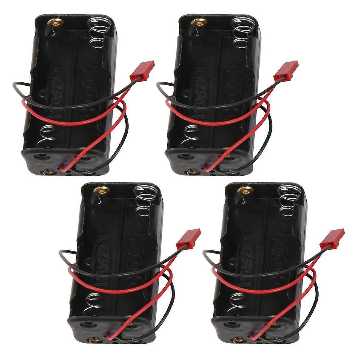 4Pack 6V 4XAA Battery Container Case Holder Pack Box JST Plug Receiver for Redcat 1/8 1/10 RC Nitro