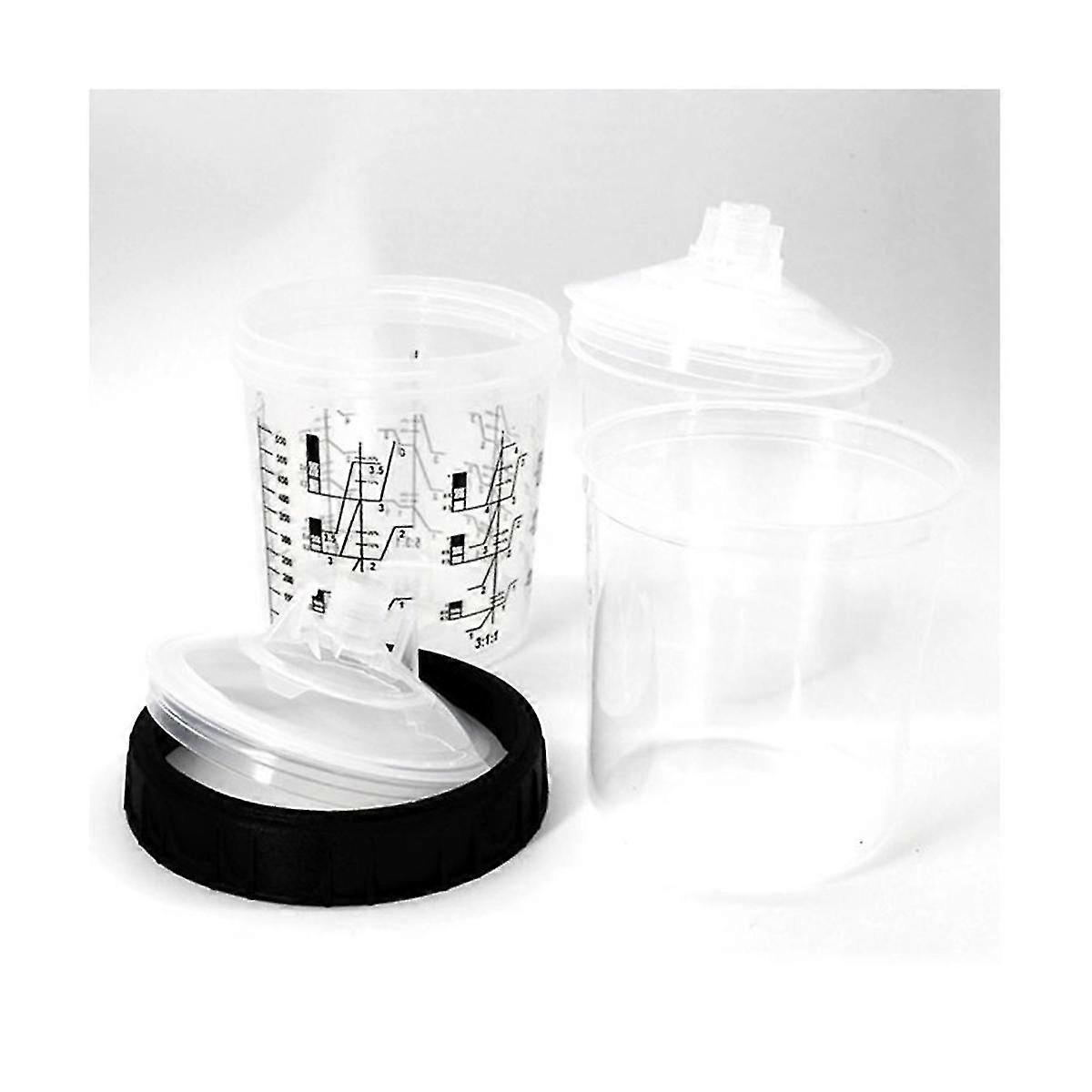 1 set 600cc engångsfärgkopp spraykopp färgblandningstank typ H/O snabb engångssprutkopp