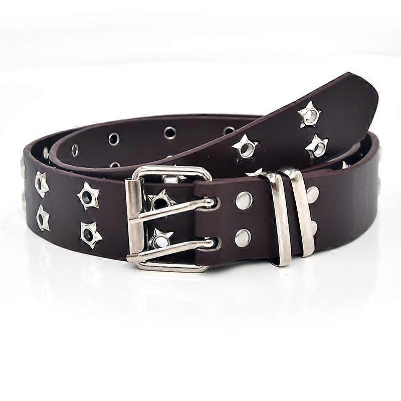 666 leather 3連 studs belt y2k gal opium Star Eye Rivet Belt Goth