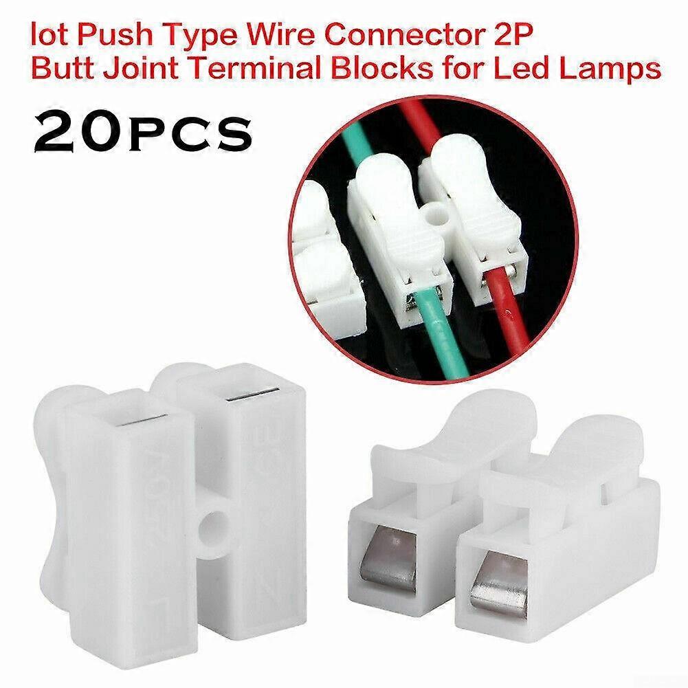 20Pcs CH2 Spring Quick Wire Connector Cable Clamp Terminal Block LED Strip Light