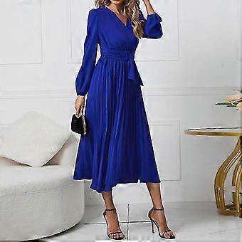 Womens Elegant Long Sleeve Midi Dress Belted Party Wedding Guest Office  Dresses-Good | Fruugo UK
