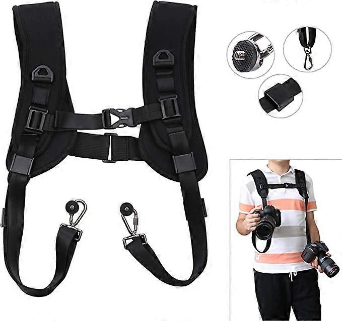 ZK- Quick Capture Camera Strap Quick Release Dual Strap Padded Pressure Relief Strap for DSLR Cameras