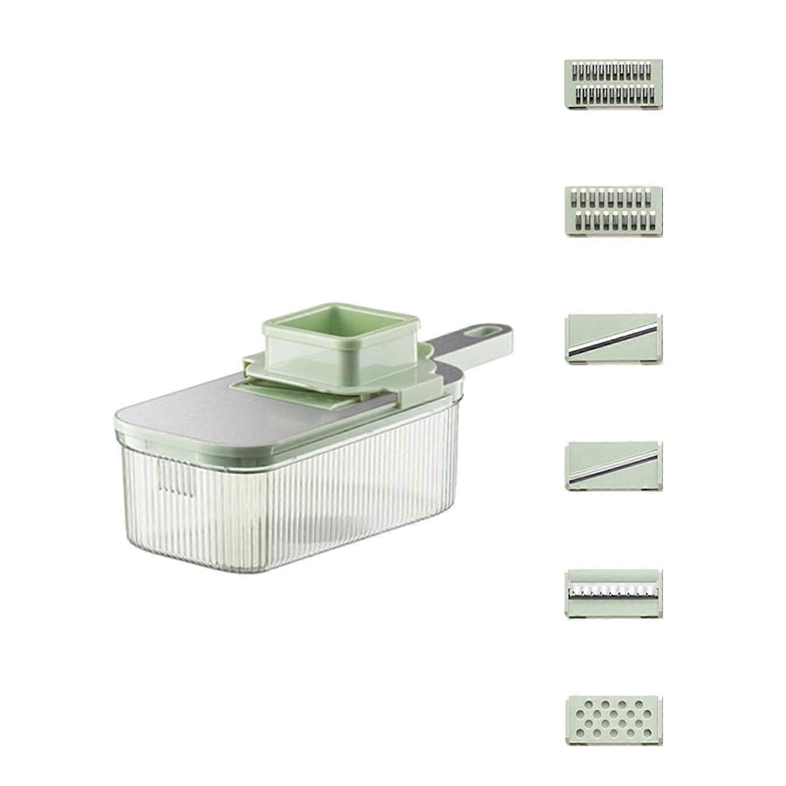 Versatile Multifunctional Grater With Six Cutting Tools Round Vegetable Chopper Comes With A Container Useful Food Chopper Efficient Vegetable Chopper