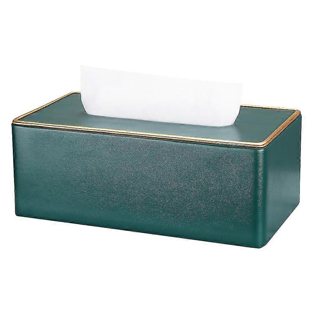 Rectangular Leather Tissue Box (mint Green)