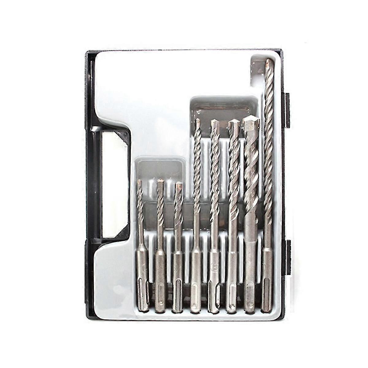 8-piece Set Of Masonry Drill Bit Impact Drill Bit Combination Two Pits And Two Grooves Alloy Concre