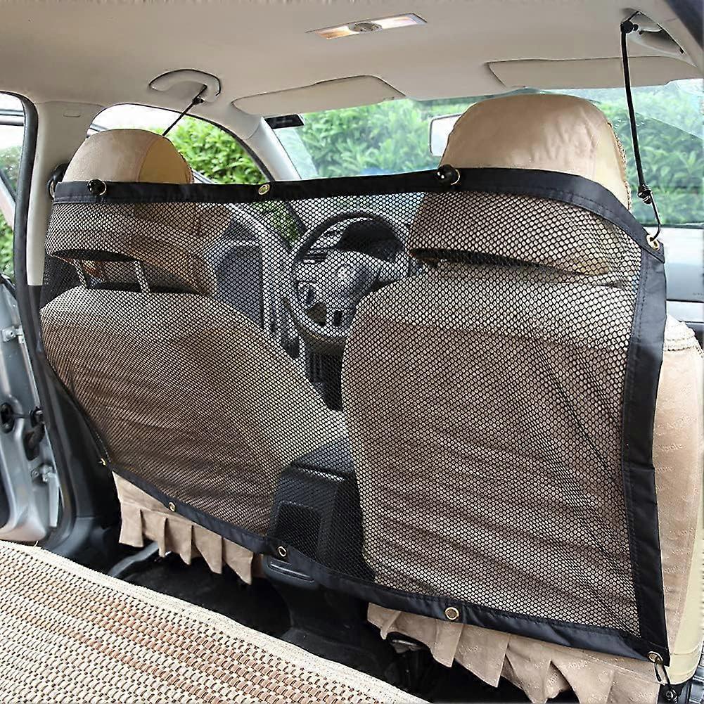 Pet Car Net Barrier,Universal Pet Restraint Car Backseat Divider Adjustable Dog Barrier Backseat Mesh Divider Net with Adjustable Belts and Hook for S