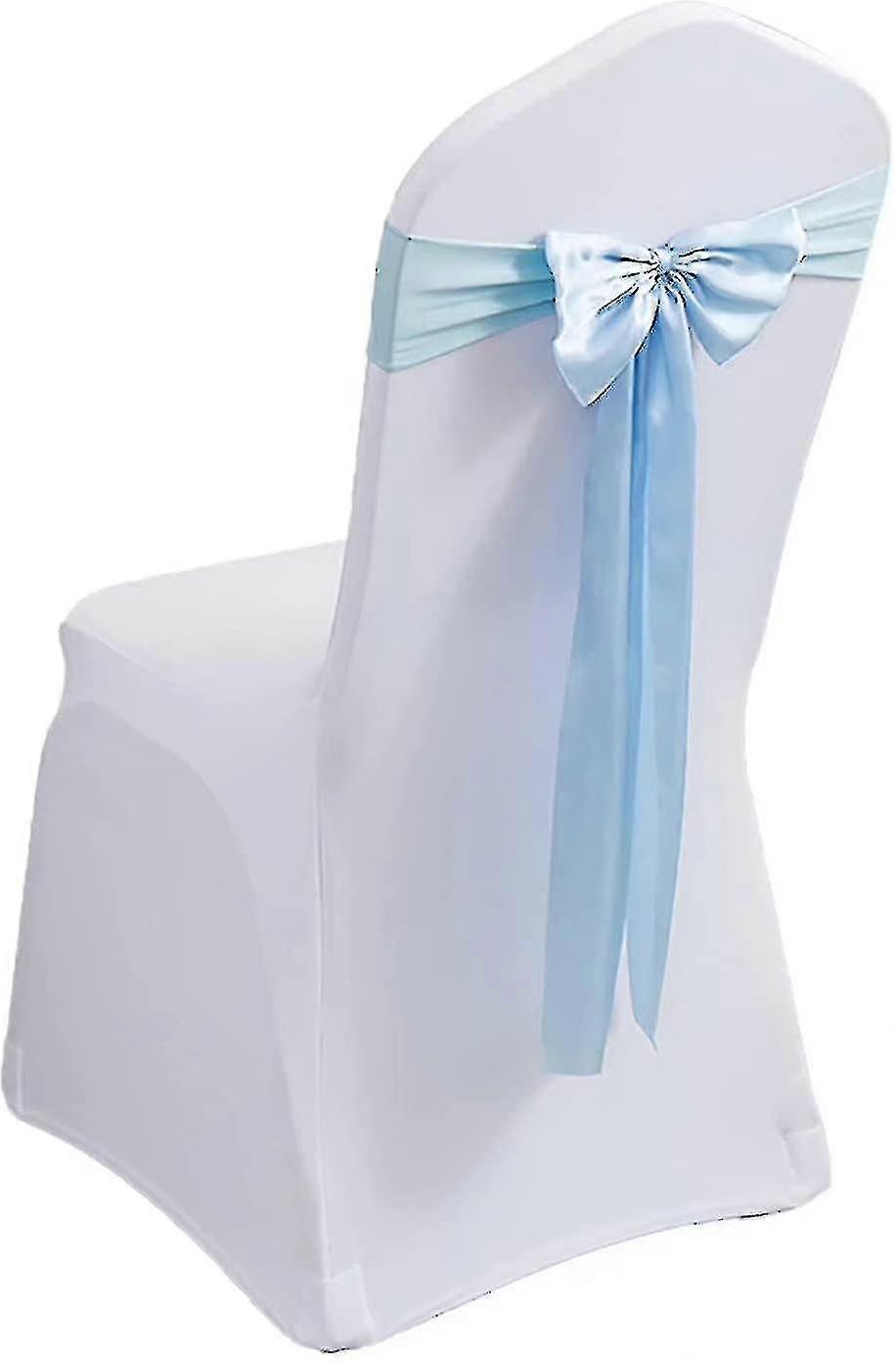 Pack Of 6 Chair Bows For Party Spandex Chair Bands Satin Chair Sashes Chair Ribbons Bows Stretch Cha