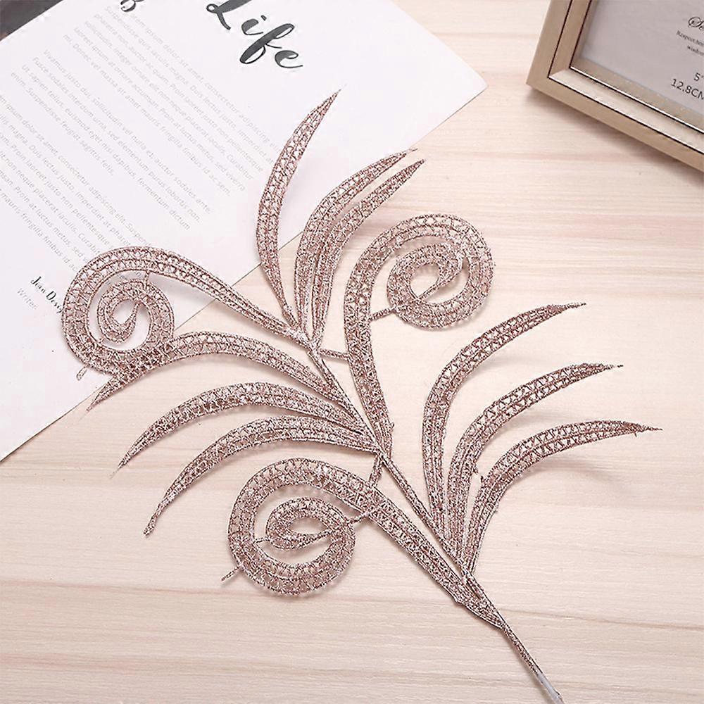 Glitter Fern Leaf Christmas Decoration Home Xmas Tree Ornament