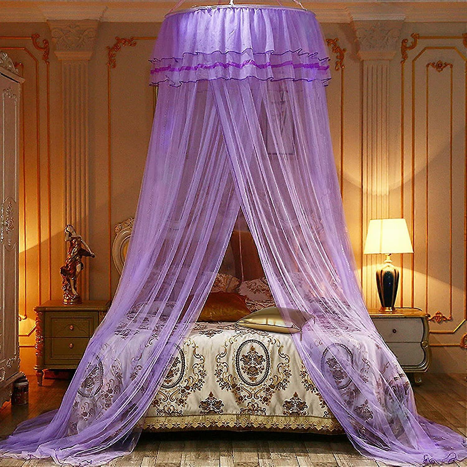 largeBed mosquito net,for single bed,double bed mosquito net(purple)