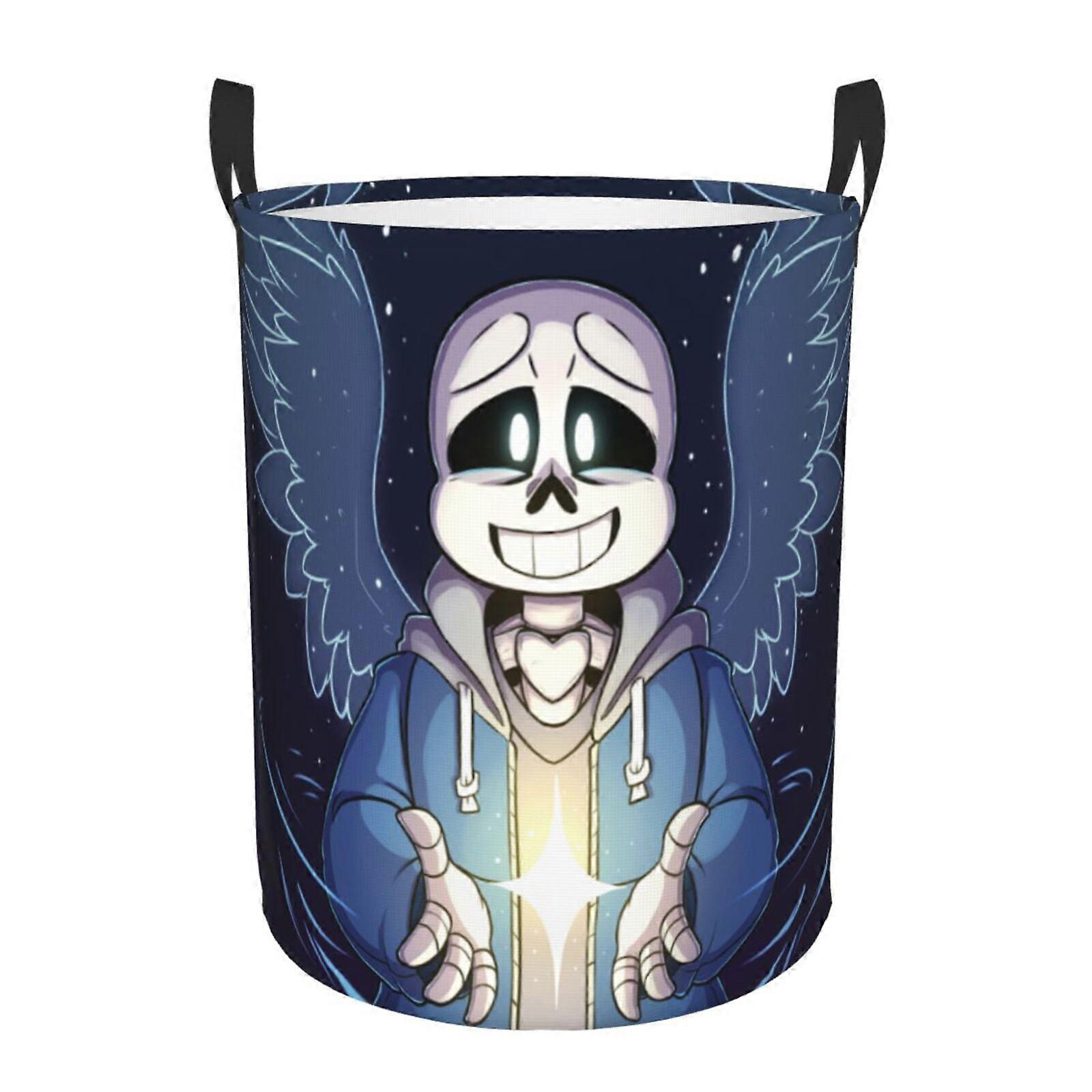 Undertale Sans 3D Grafische Vlam Wasmand Brand Vlam Kleding Hamper Opslag Met Handvat-SYS29204
