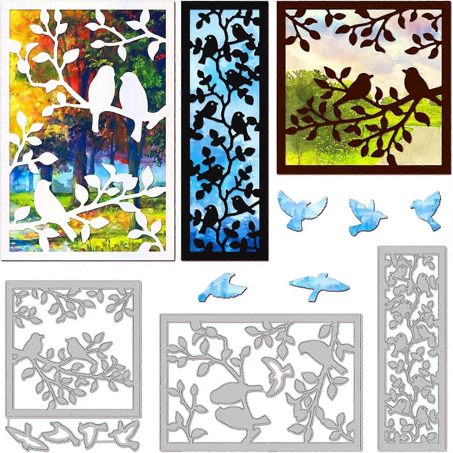 Tree Twig Bird Metal Die Cuts Tree Twig Background Cutting Dies Cut Stencils for Scrapbooking Cutting Dies DIY Album Card Making Decor Craft Photo Alb