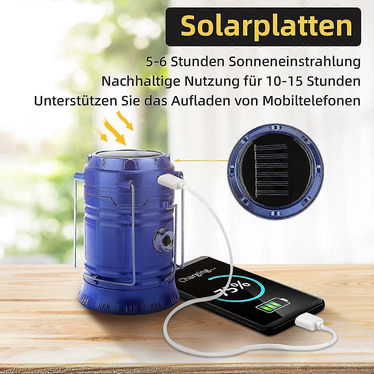 Solar Lantern Camping Lanterns, Rechargeable Garden Lantern Garden Lantern Torch Tent Lighting With Usb Interface, Waterproof Mobile Charging Stand (b