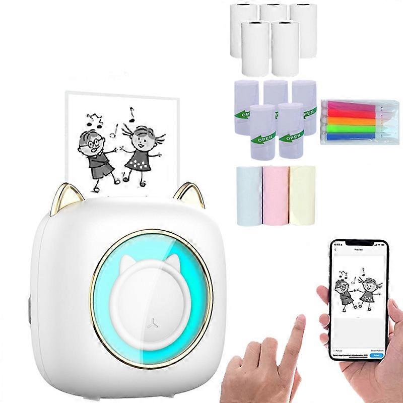 Mini Pocket Sticker Printer, Bluetooth Wireless Portable Mobile Printer Machine Thermal Printer For Notes, Memo, Photo, Pocket Label Receipt Printer