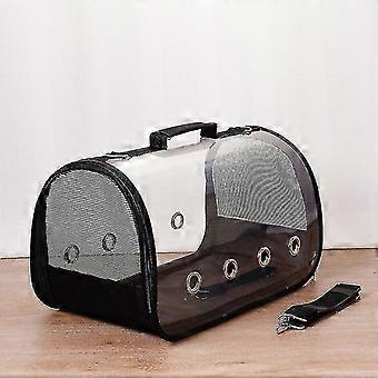 Bird Carrier Portable Pet Bird Parrot Travel Bag Transparent Åndbar Cage Letvægts Kæledyr Fugle Travel Cage (lille (14inx8inx8in))