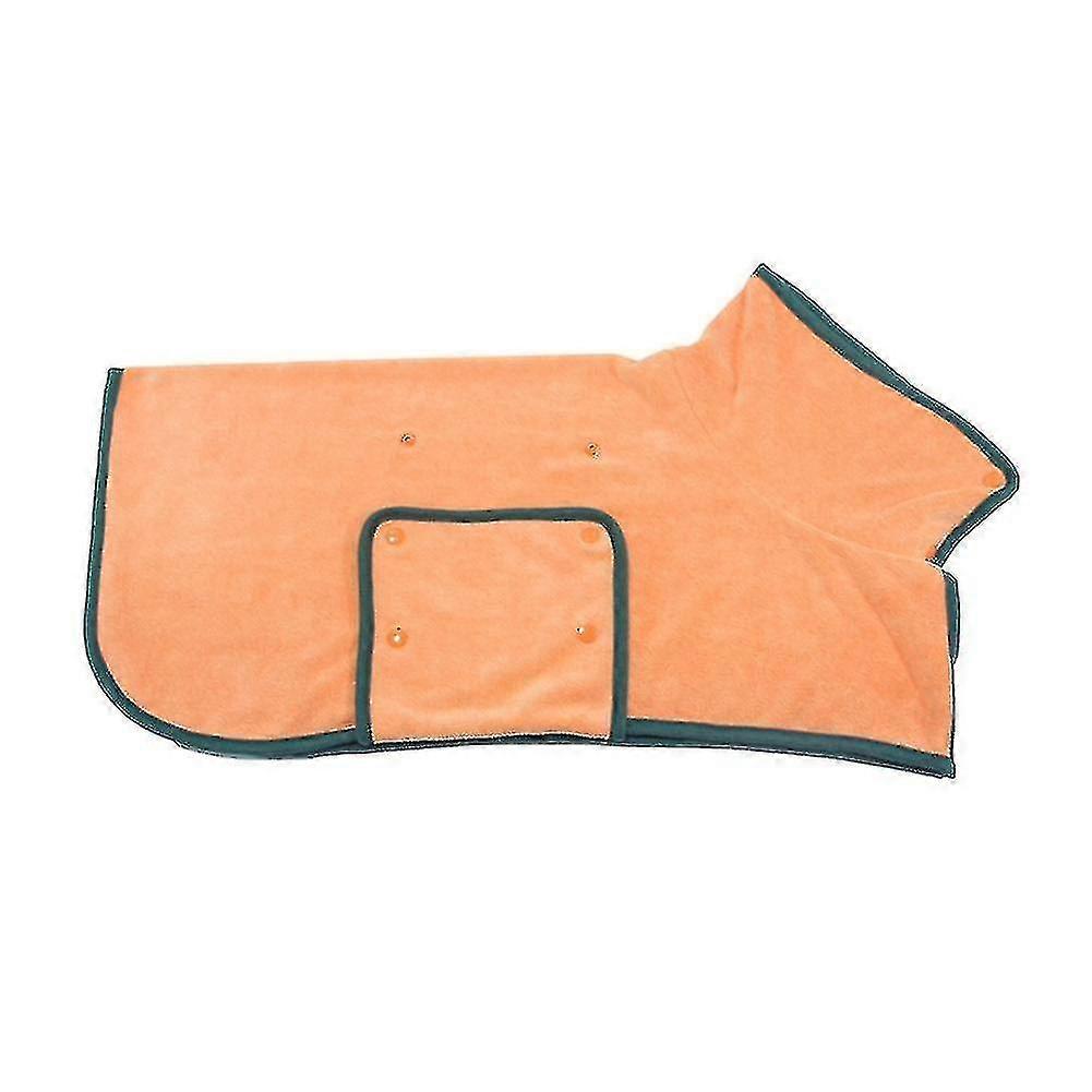 ドッグタオル ドッグ ドライコート マイクロファイバー ペットドッグ キャット バスローブ Lオレンジ