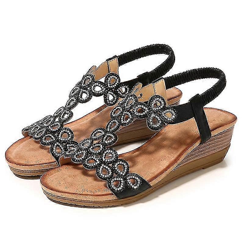 Dameslippersandaler med strass