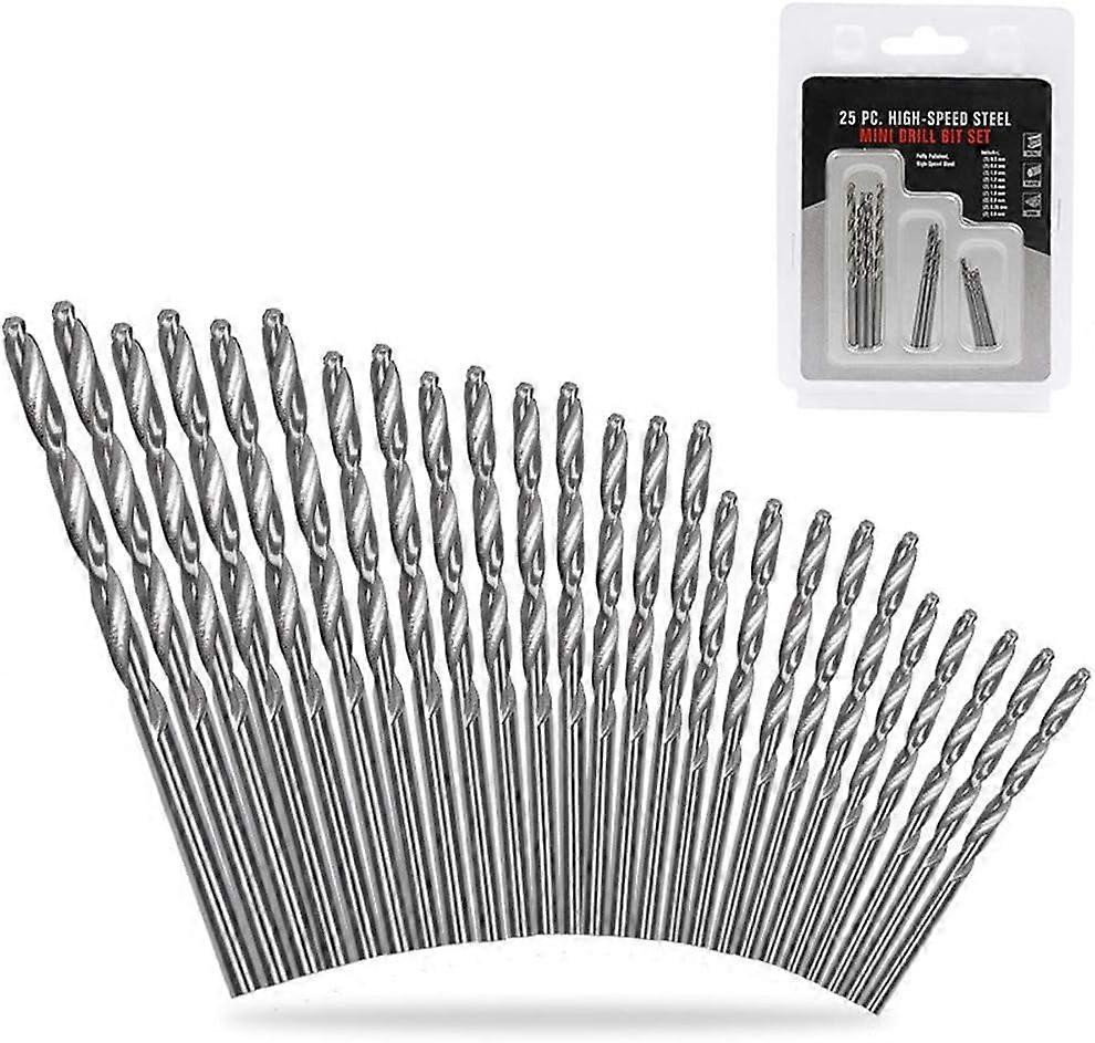 25Pcs HSS Micro Twist Drill Bits Set 0.5mm-3mm for Dremel Craft DIY Tool