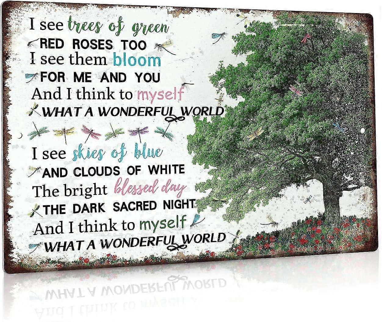 Rusic Farmhouse Funny Signs, eu vejo árvores de rosas vermelhas verdes também, 8x12 polegadas ou 12x16 polegadas de alumínio 