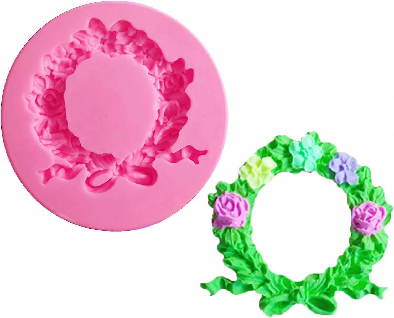 HengKe 2 قطعة إكليل سيليكون قوالب إكليل عيد الميلاد لمكعبات الثلج حلوى بودنغ اللثة معجون جيلي لقطات اليدوية الآيس كريم صابون العفن كريستال كب كيك 