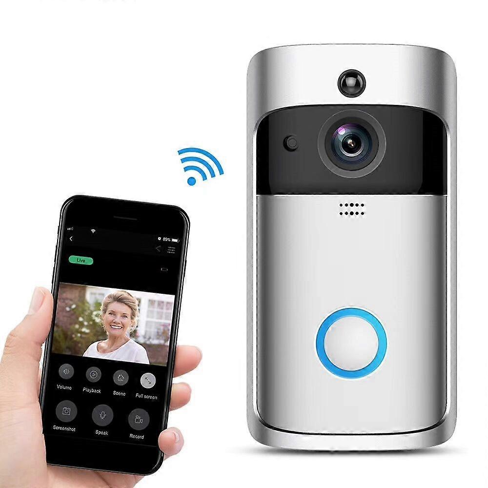 Campanello video argento, videocitofono intelligente WiFi wireless con sistema video Sistema di sicurezza domestica Videocitofono Videocitofono