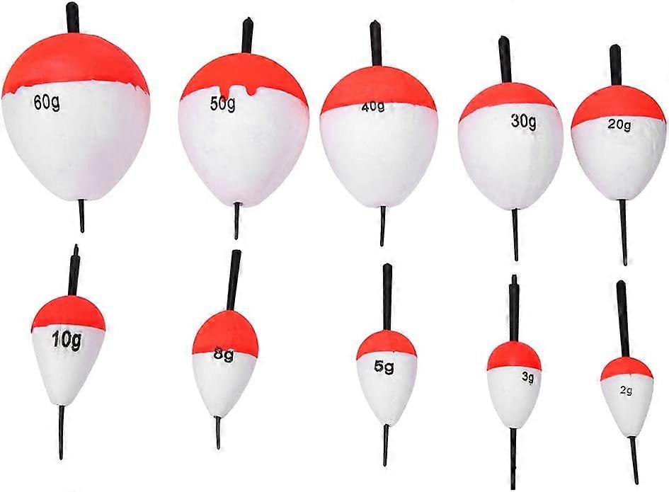 20 Pcs EVA Fishing Floats, Red/White Push Button Round Bobbers in Two Sizes, Pot Bellied Buoy Floats Fishing Tackle Accessories Kit